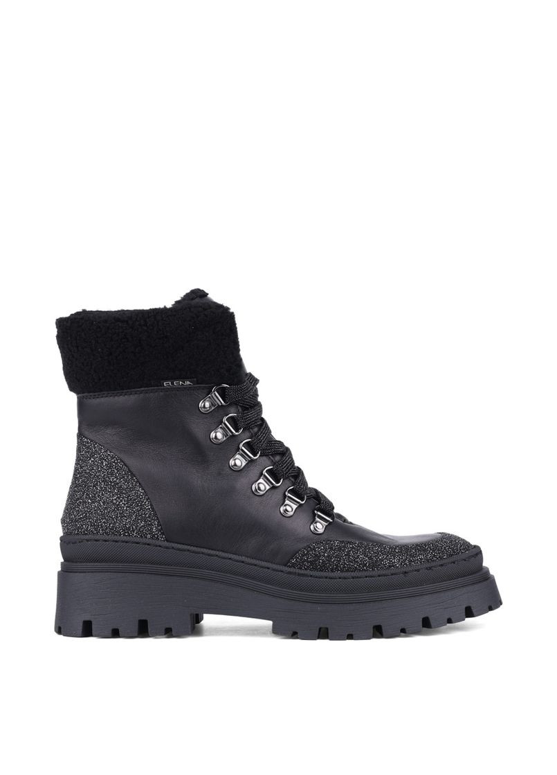 Зимние женские ботинки 45084 черная кожа Elena