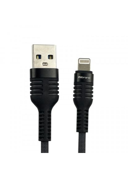 Дата кабель USB 2.0 AM to Lightning 1.0m MI13 2A Black-Gray (MIDC/13LBG) Mibrand usb 2.0 am to lightning 1.0m mi-13 2a black-gray (268142399)