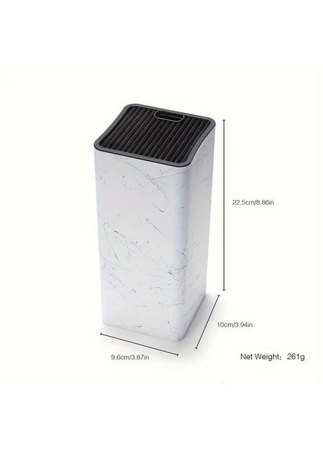 Подставка для ножей настольная пластиковая квадратная SAM-1045 белый No Brand (333832683)