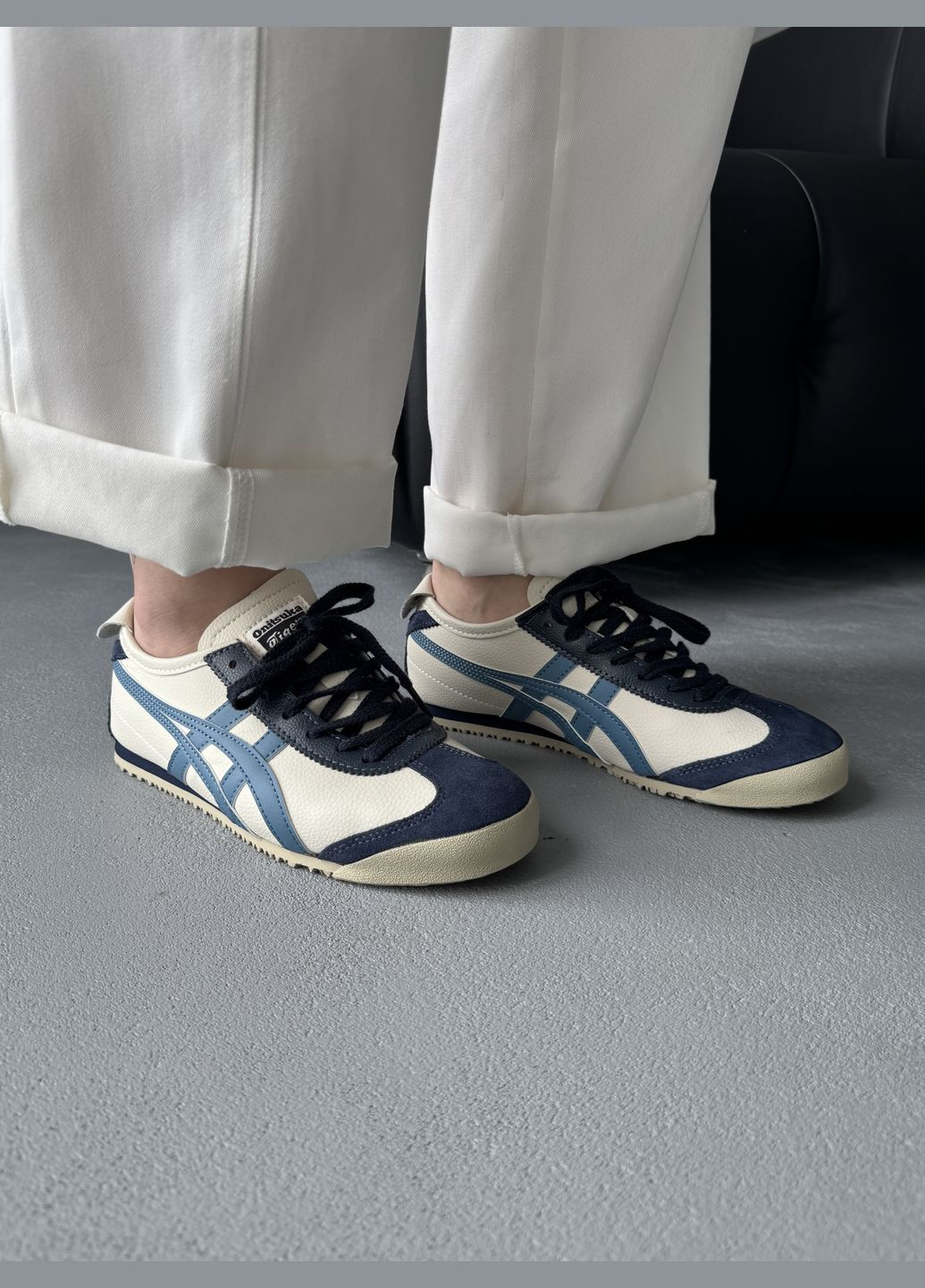 Кроссовки женские Asics Onitsuka Tiger Mexico Beige Blue | Асикс Онитсука Тайгер бежевые No Brand бежевые демисезоны (342717929)