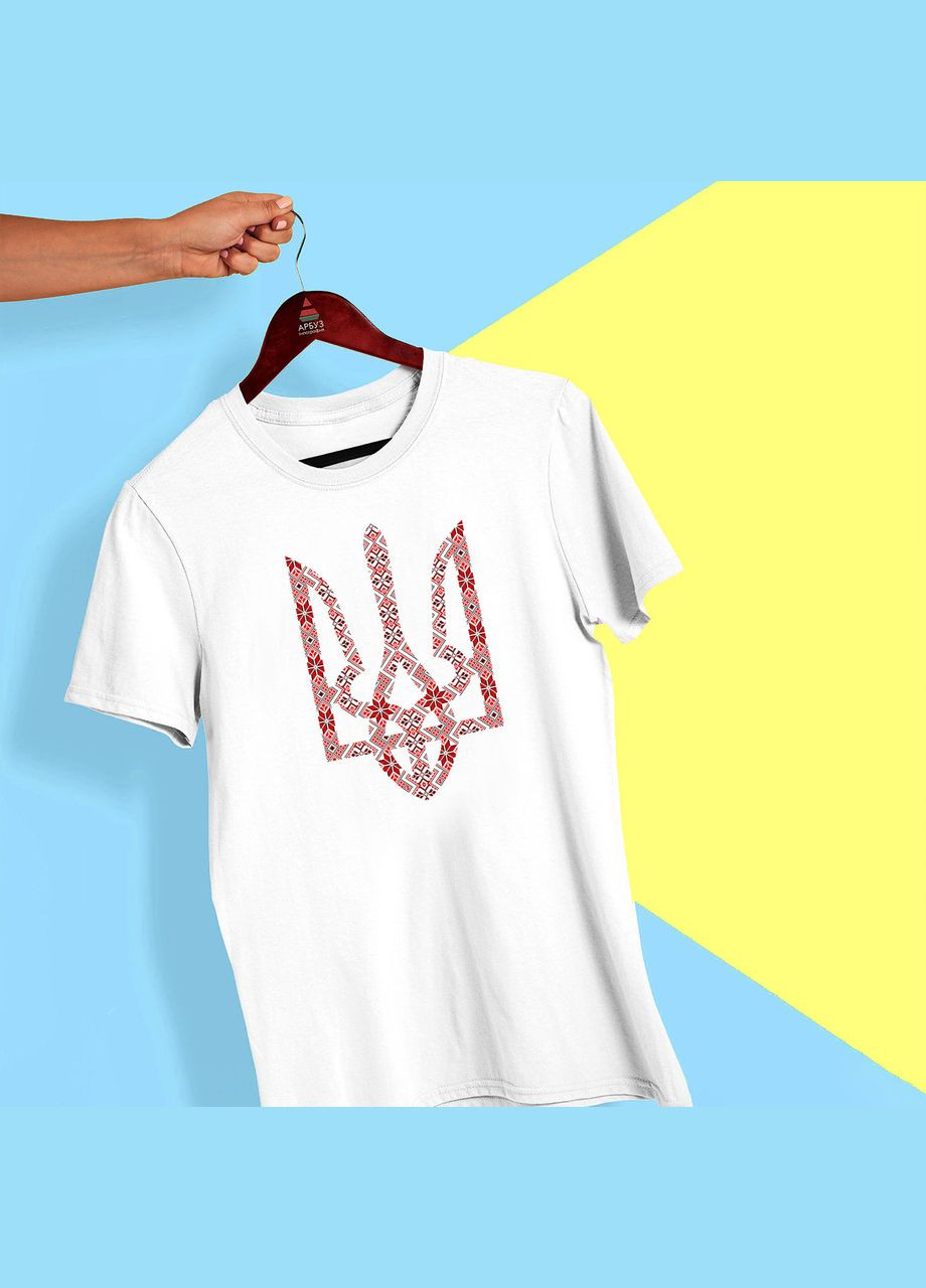 Футболка з принтом "Український Герб із червоного орнаменту" Кавун футболка (316289068)