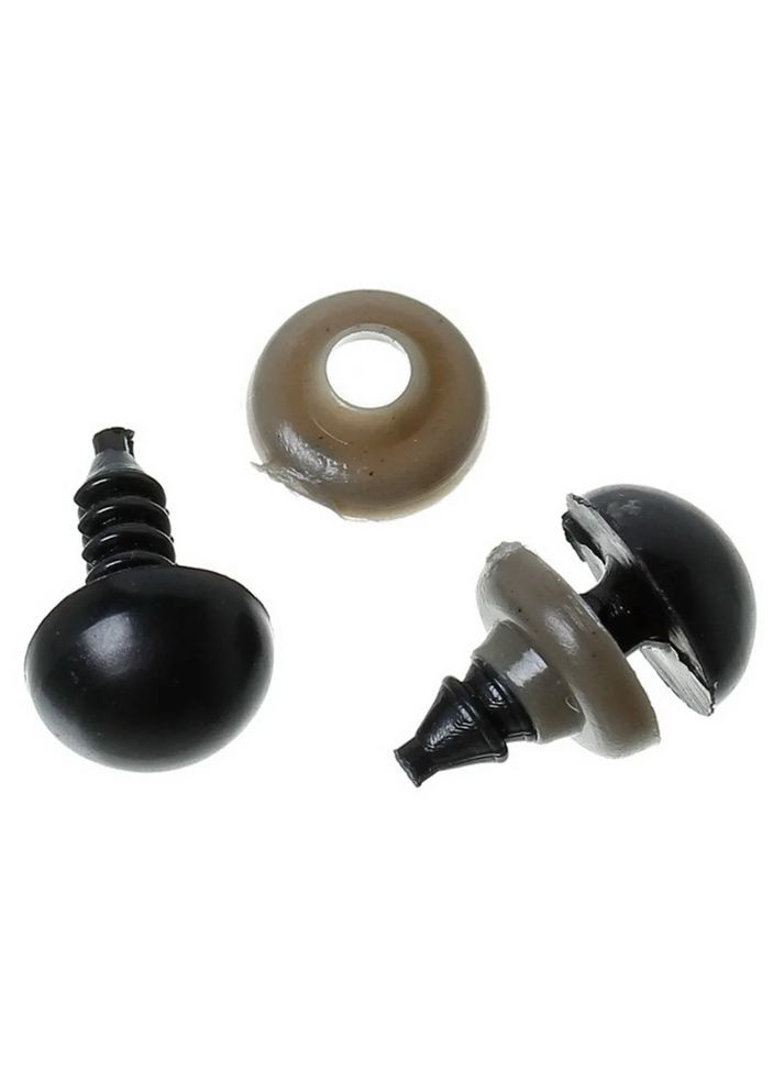 Глаза для игрушек, безопасное крепление, 14 мм (пара), черные No Brand (340486268)