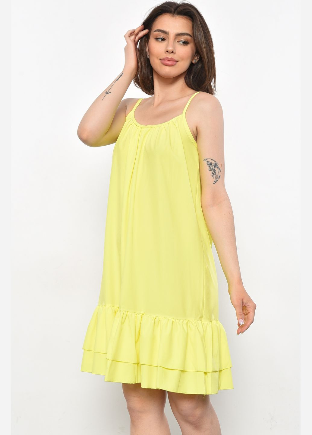 Сарафан жіночий жовтого кольору Let's Shop (293337725)