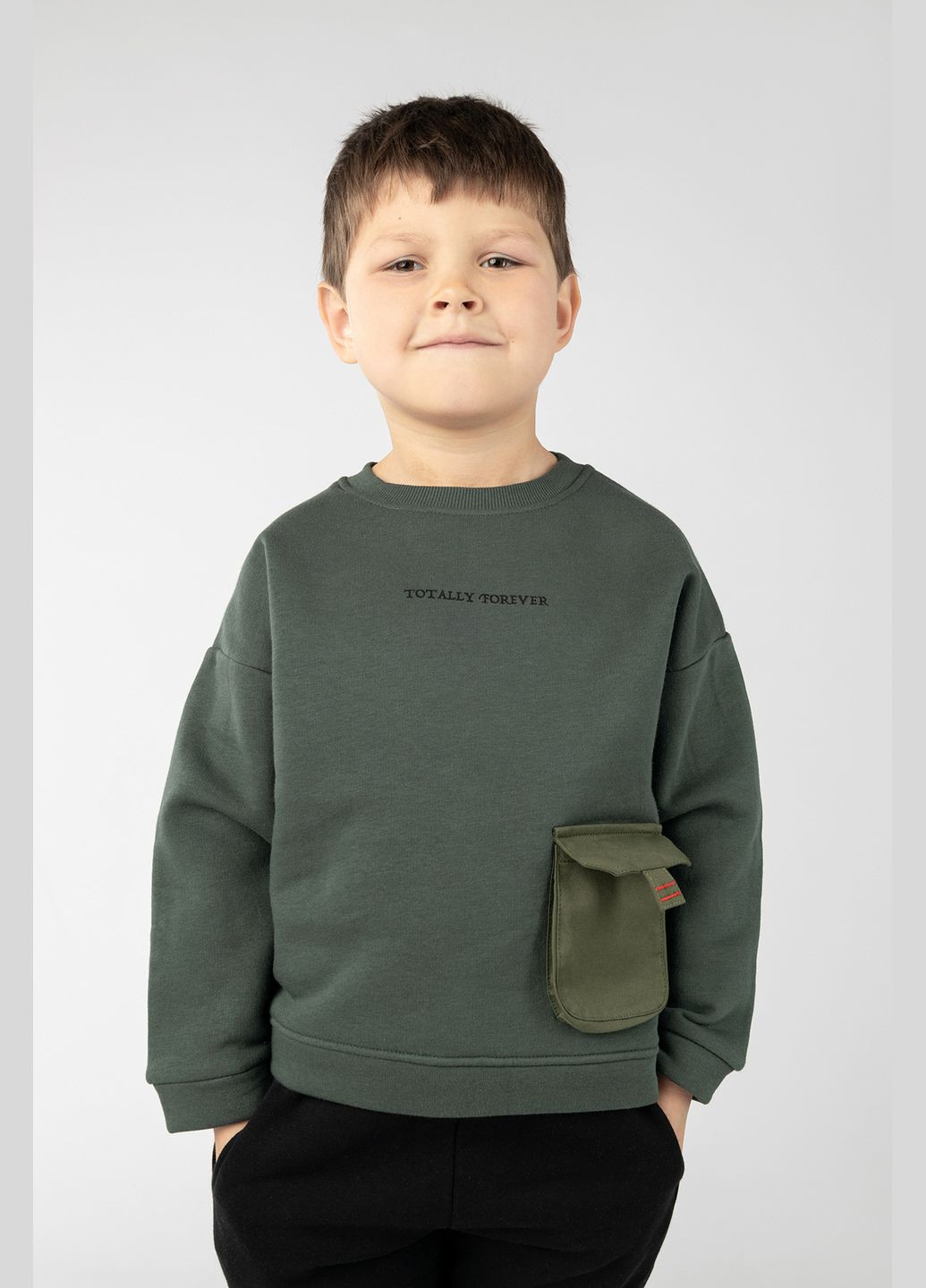 Divonette свитшот для мальчика цвет темно-зеленый cb-00234636 темно-зеленый футер