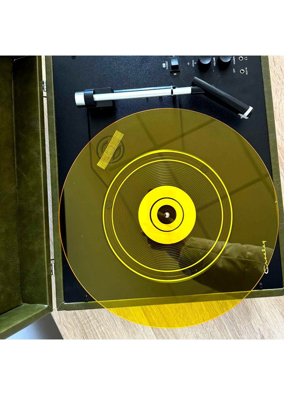 Сліпомат для платівок килимок для вінілового програвача з акрилу прозорий Жовтий No Brand (366304373)