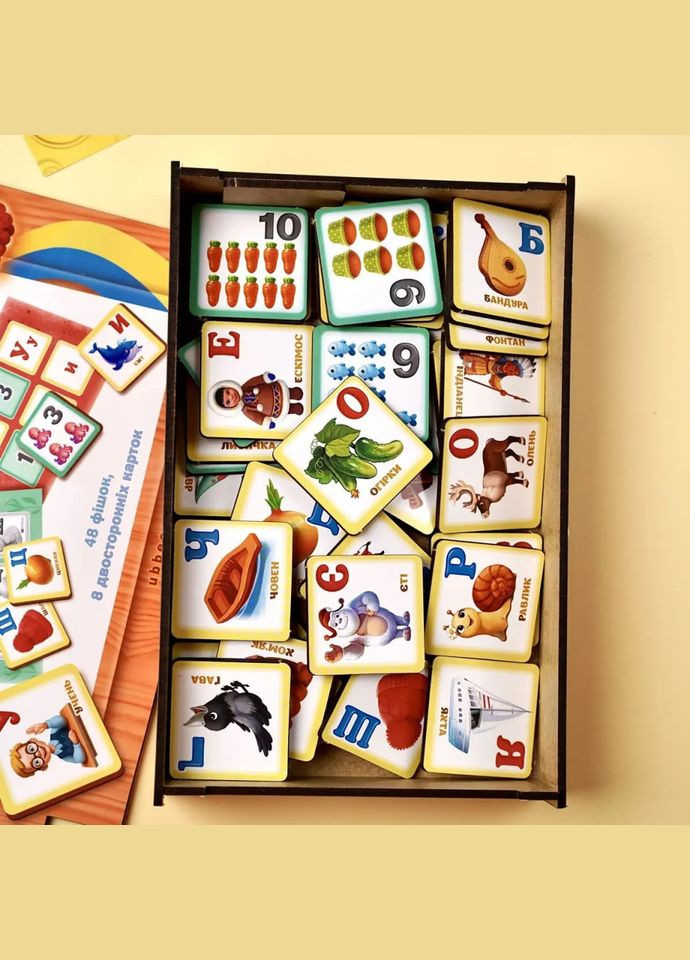 Настольная игра Лото "Азбука и цифры" (ПСД250) PSD250, 48 фишек Ubumblebees (302384650)