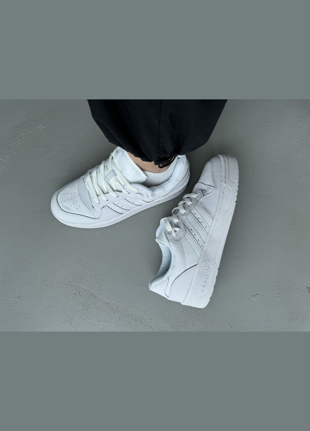 Білі Осінні кросівки чоловічі adidas rivalry white | адідас рівалру білі No Brand