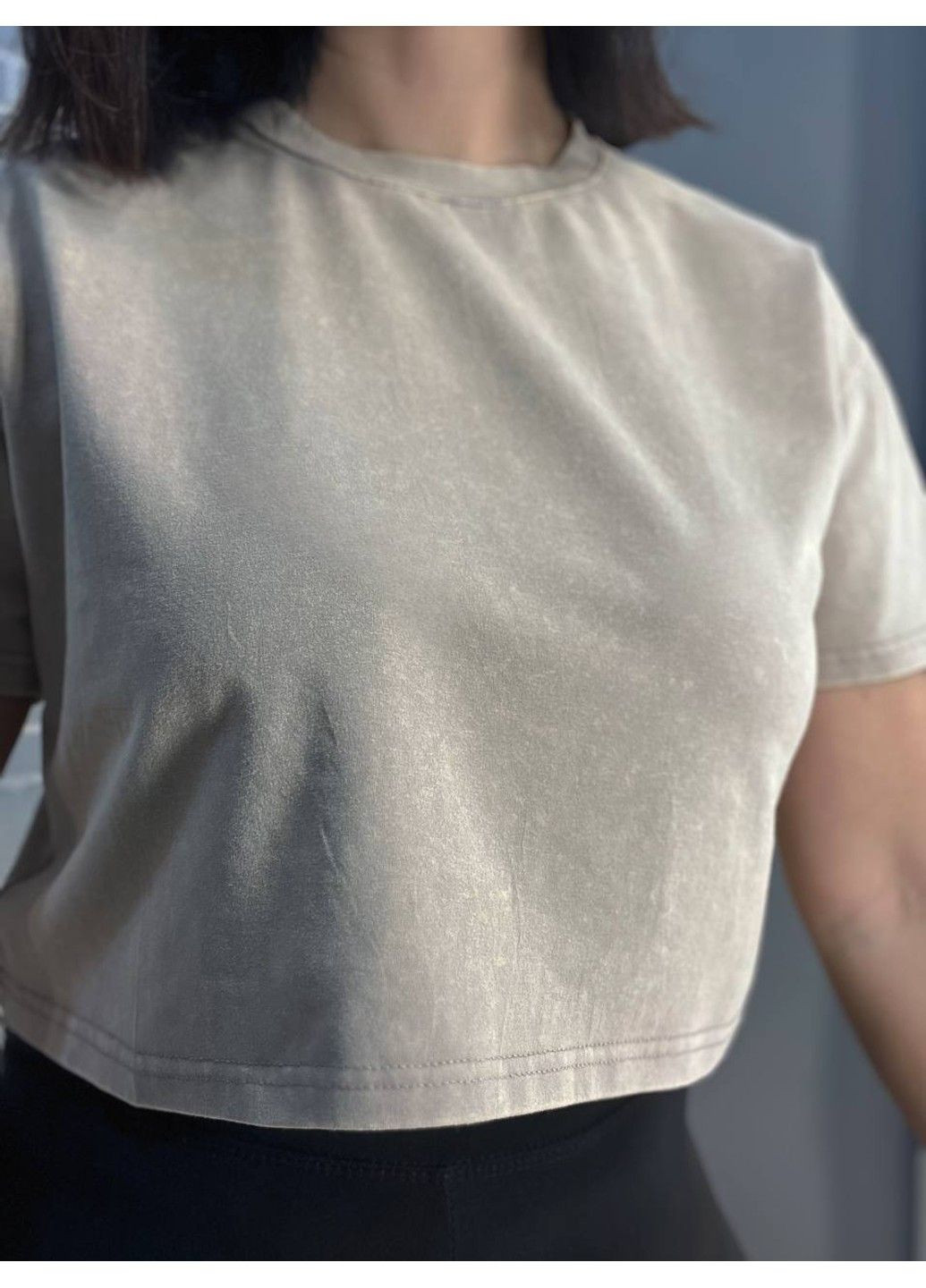 Футболка жіноча A-N 2308 варена тай-дай коротка широка кроп-топ No Brand - (304062734)