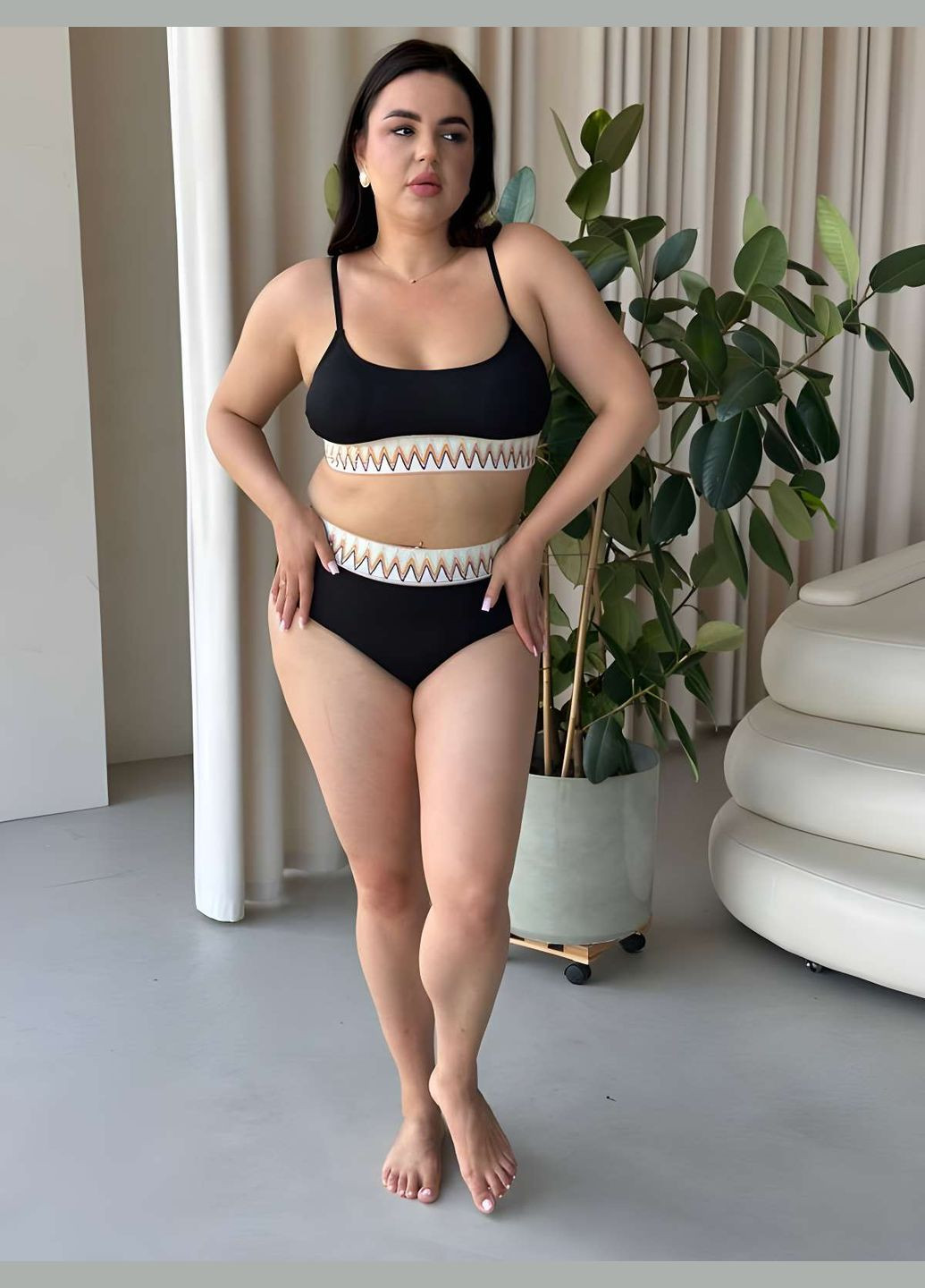 Черный летний женский летний черный раздельный купальник 2xl 3xl 2хл 3хл No Brand