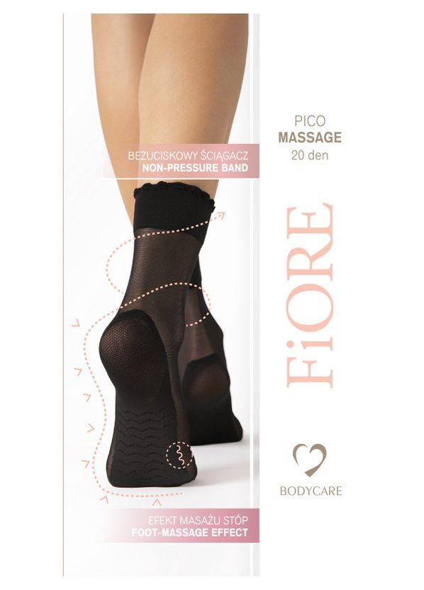 Чорні жіночі шкарпетки з масажним ефектом Fiore однотонні (330259158)