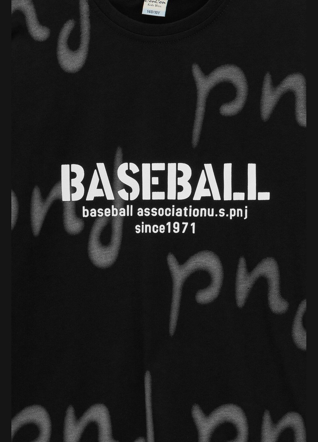 Черная футболка с принтом для мальчика 12135 128 см черный shop (2000990886941) Baby Show