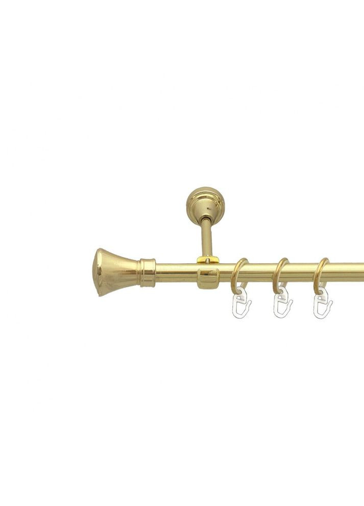 Карниз Люксор металлический однорядный открытый гладкая труба Золото 16 мм 160 см (00-00014095) ORVIT (300281615)