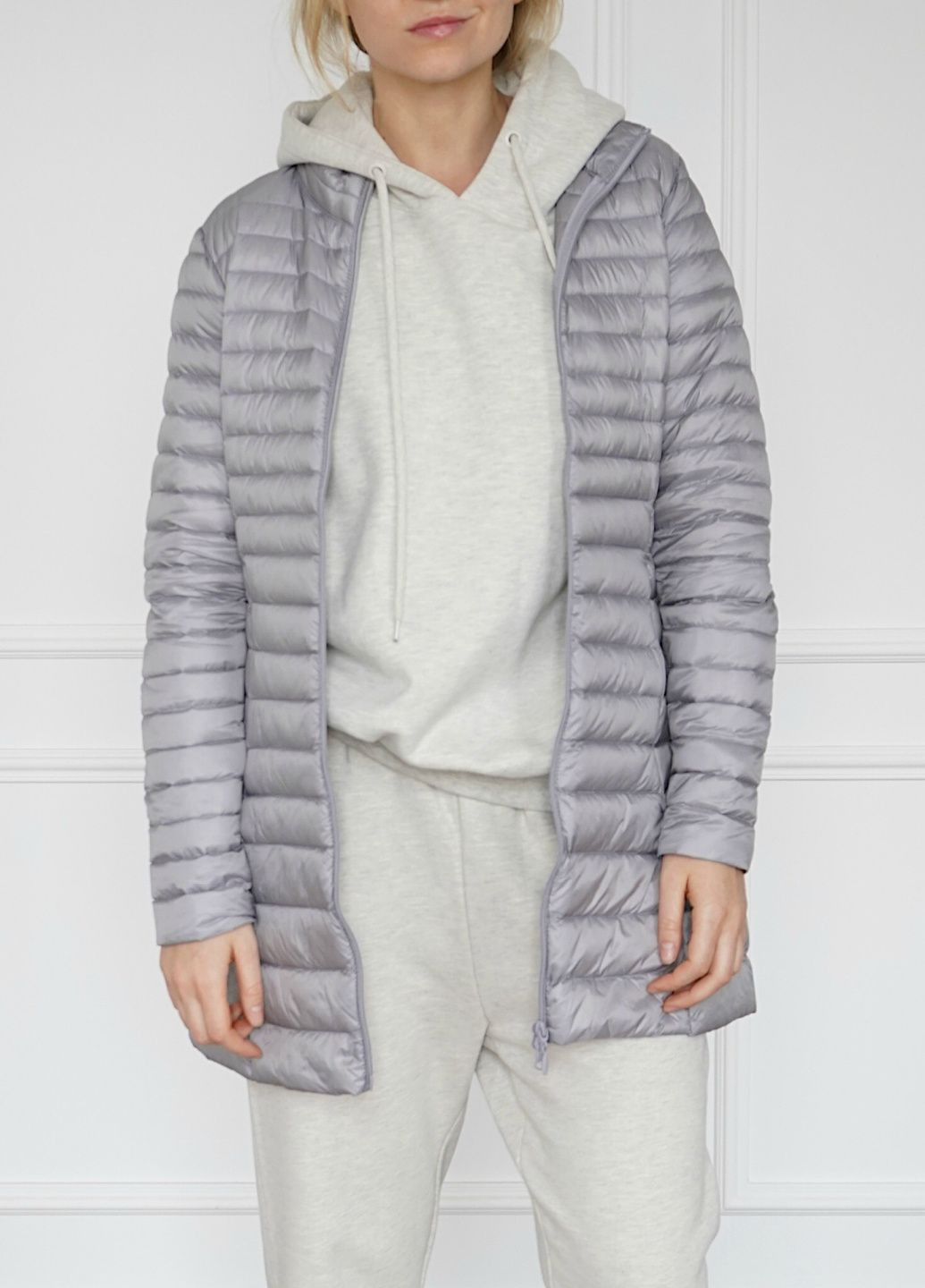 Світло-сірий демісезонний Пуховик One