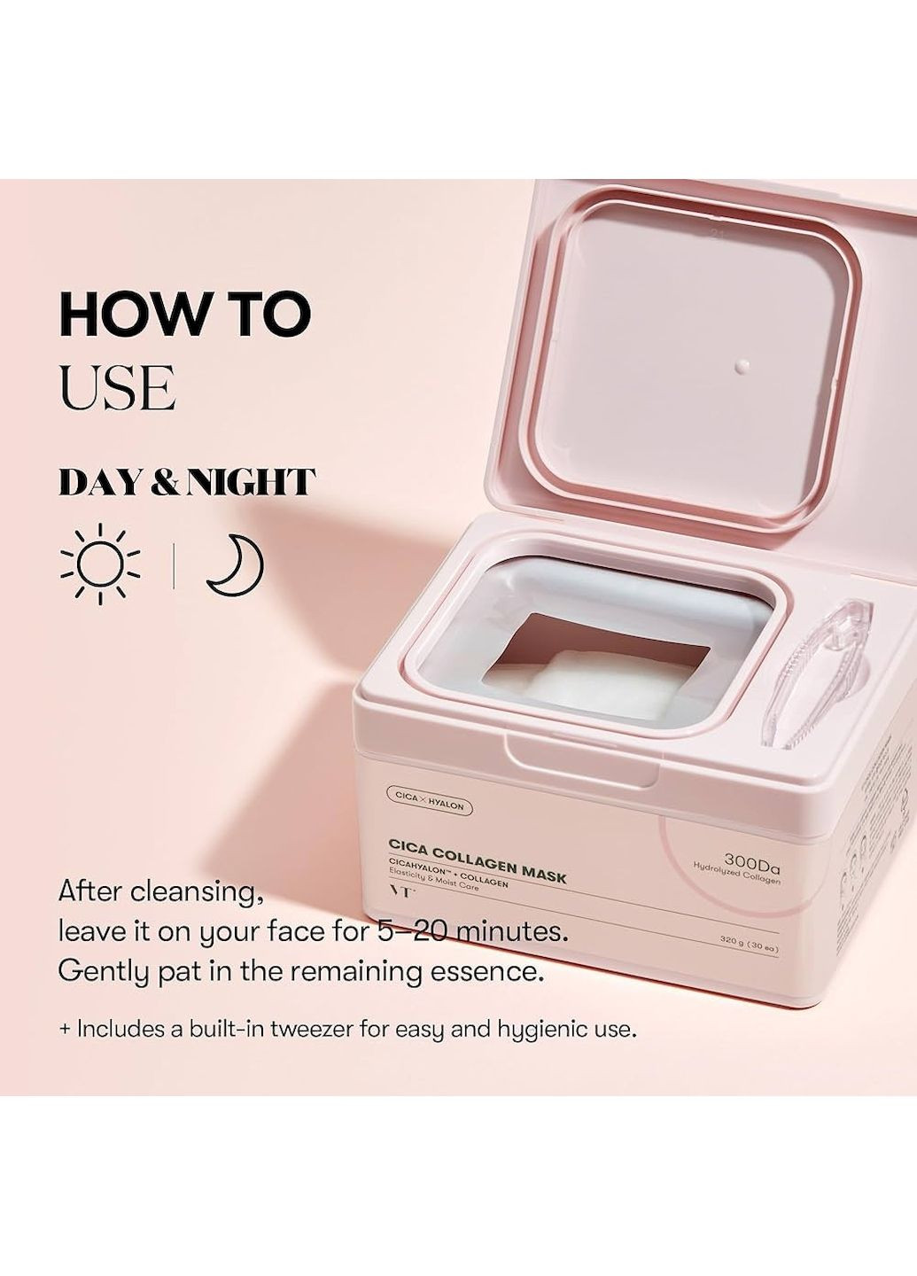 Набір зміцнювальних тканинних масок Cica Collagen Mask для обличчя - 30шт./320g VT Cosmetics (347154312)