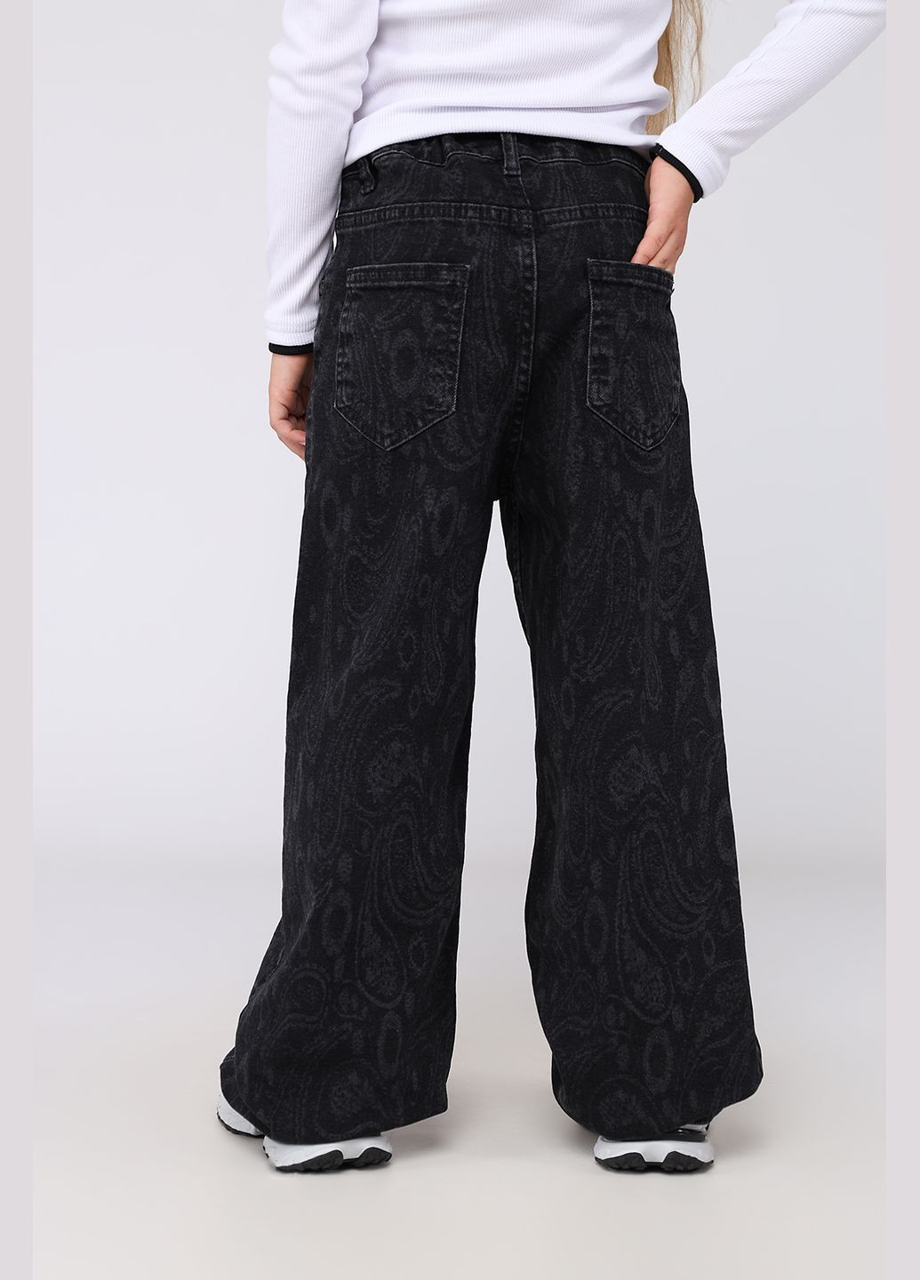 Джинси wide leg для дівчинки колір чорний CB-00282010 Yuki (347586009)