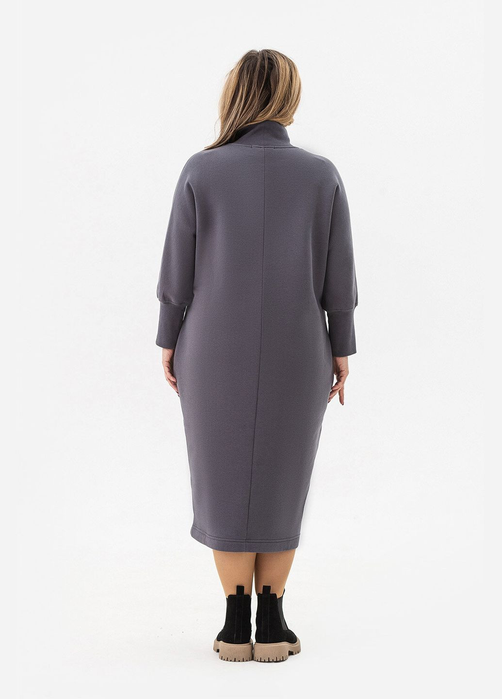 Серое платье brenda Garne однотонное