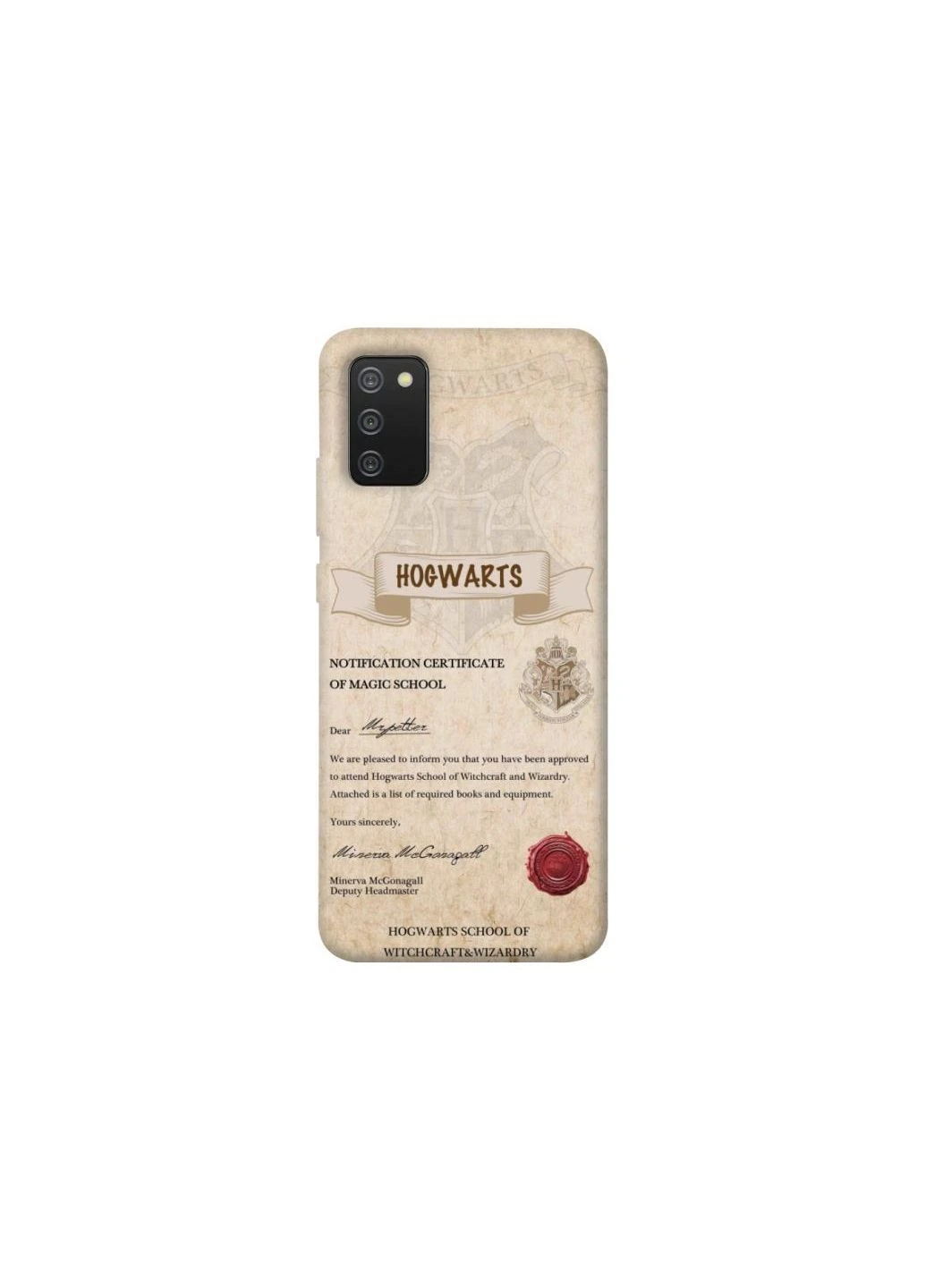 Чехол на Samsung Galaxy A02s The Hogwarts acceptance letter Frontalka (386799214)