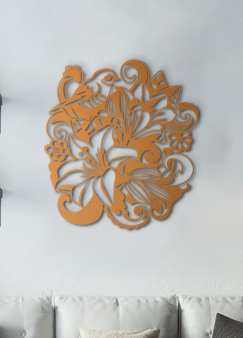 Деревянный декор для дома, декоративное панно на стену "Лилия цветущая", картина лофт 30х33 см Woodyard (292113359)