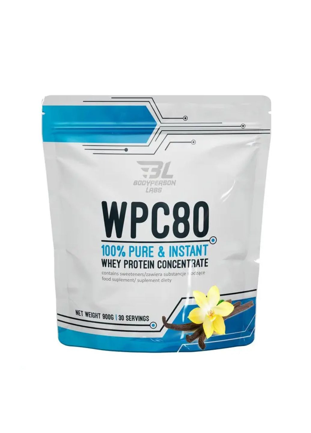 WPC80 - 900g Vanilla сывороточный протеин Bodyperson Labs (285793168)