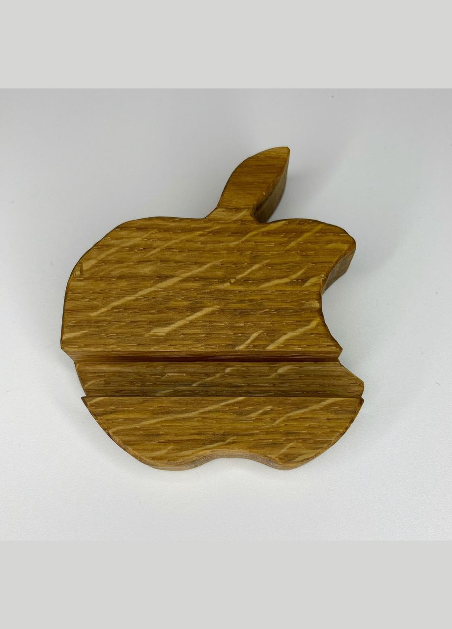 Підставка для телефона Дерев'яна дубова підставка у формі яблука Коричневий 9 см х 8 см х 2 см Finding (316248293)