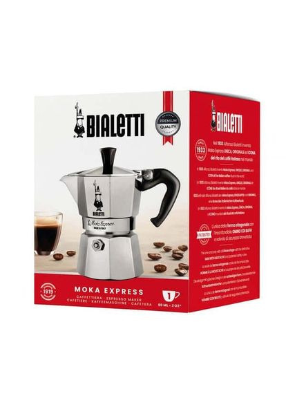 Кавоварка гейзерна Moka Express 60 мл. 1 чашка Червона (R-0004941/NP-VS) Bialetti (303347973)
