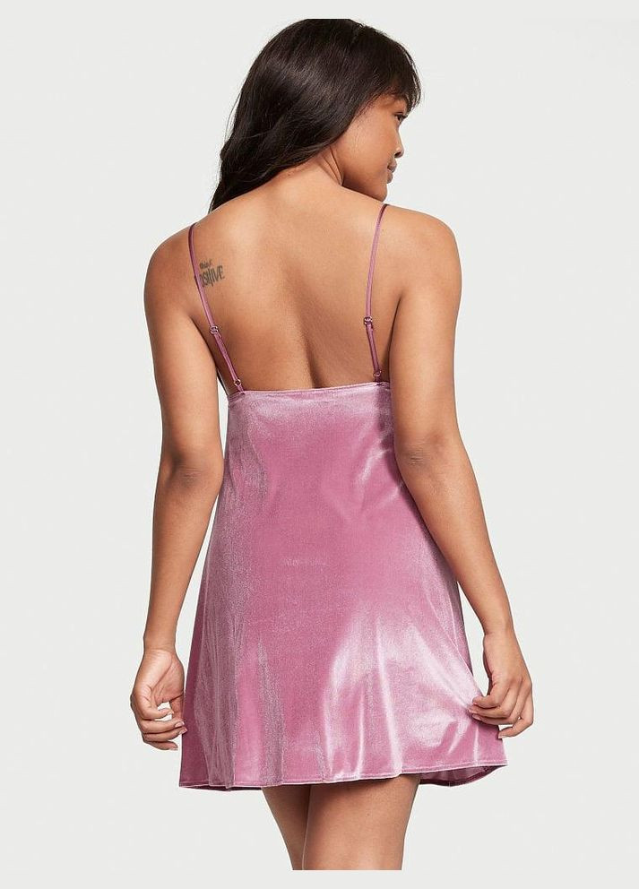 Ночная рубашка Velvet Slip Dress велюровая XS розовая Victoria's Secret (282964709)