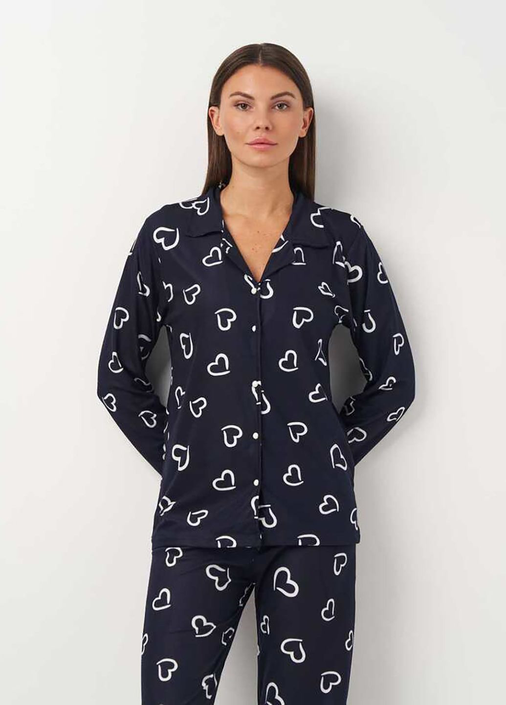 Темно-синяя всесезон пижама рубашка + брюки BOYRAZ