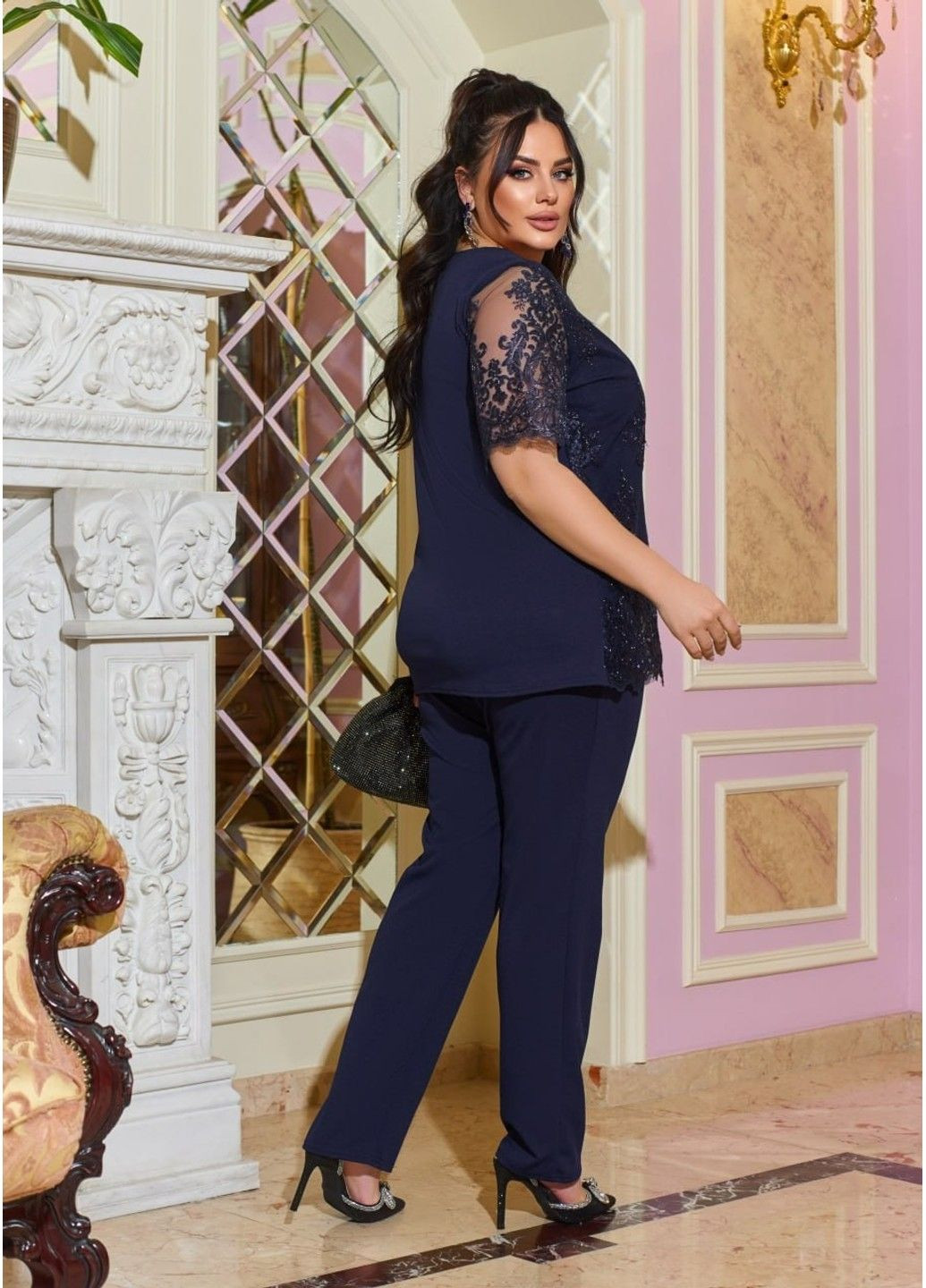 Костюм брючний, мод ИТ - 1313,синій,розмір 62-64 No Brand (355469699)