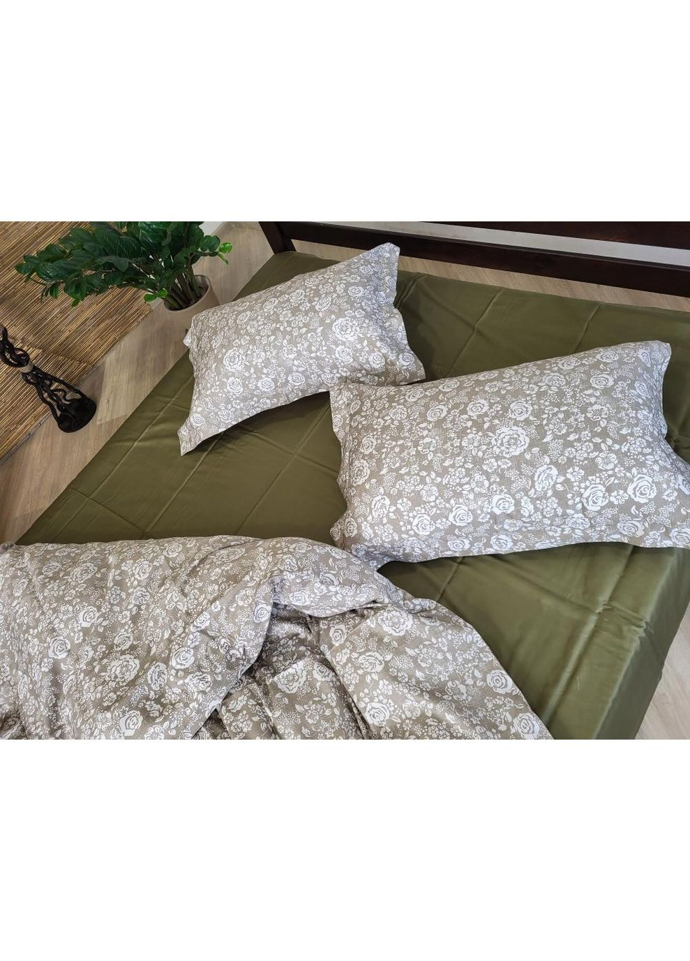 Постельное белье MUSCAT OLIVE, сатин PREMIUM Полуторный размер, наволочки 70/70 No Brand (364218563)