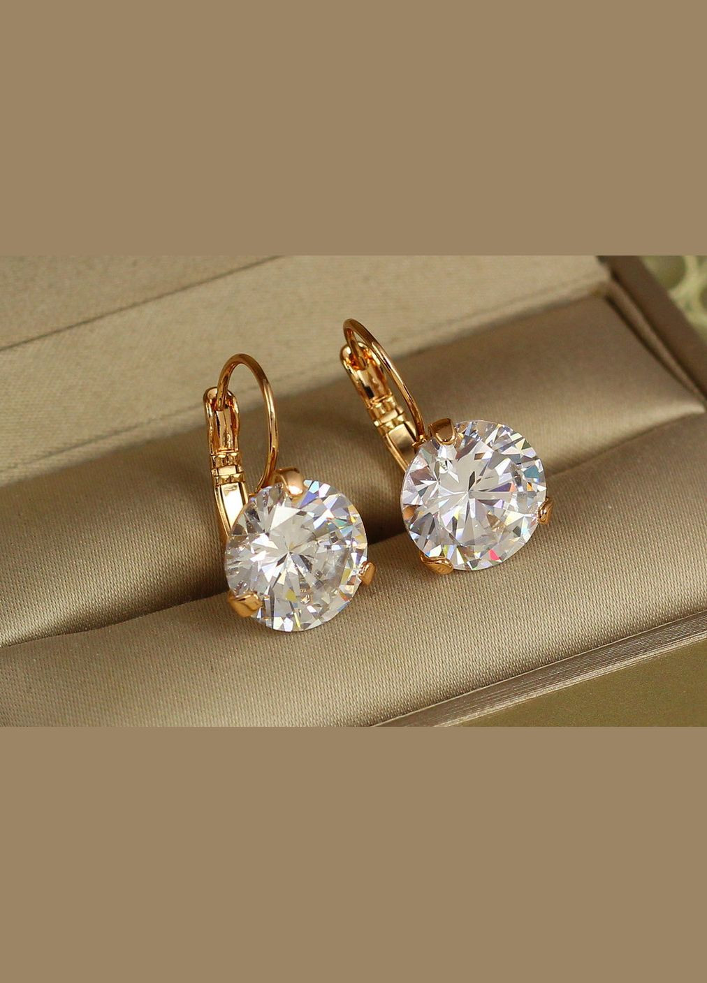 Сережки акапелла з каменем 2,1 см золотисті Xuping Jewelry (327880797)