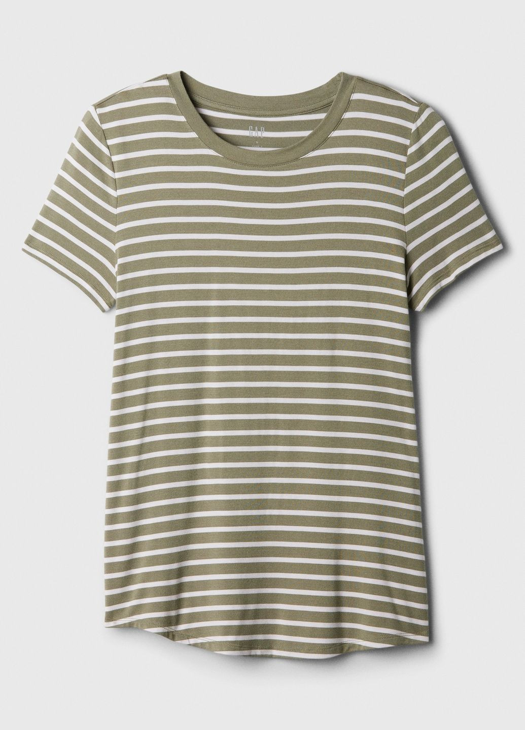 Женская футболка Luxe Stripe Crewneck Зеленая полоска/Green stripe Gap - (315396911)