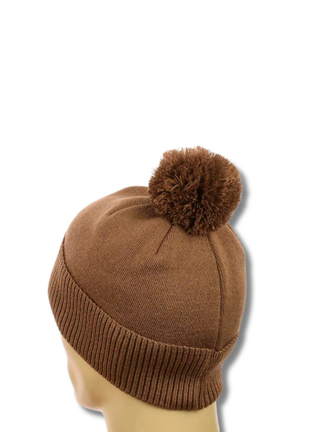 Зимова шапка з помпоном на флісі No Brand Шапка с помпоном (339596952)