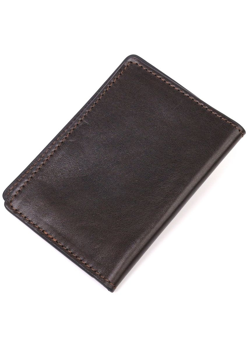 Обложка из глянцевой кожи на военный билет Тризуб ЗСУ 16748 Коричневая Grande Pelle (331913531)