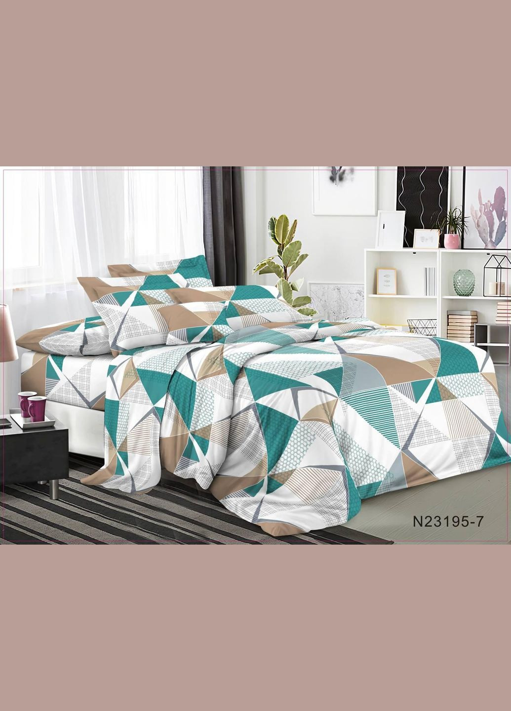 Євроспальний комплект постільної білизни Бязь 3D Premium 200х220 см BPе-315 Vital-Textile (303356022)