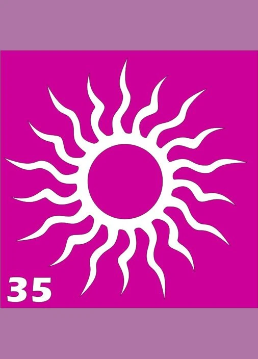 Трафарет солнце для биотату хной, блеск тату No 35 Boni Kasel (395406052)