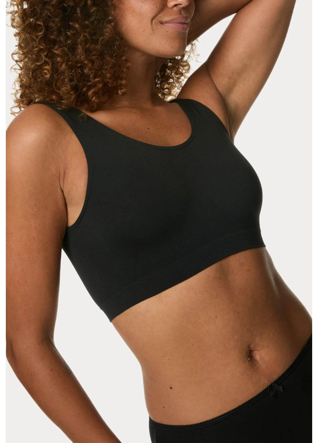 Чёрно-белого топ комплект из 3х бюстгальтеров топов Marks & Spencer без косточек полиамид, эластан