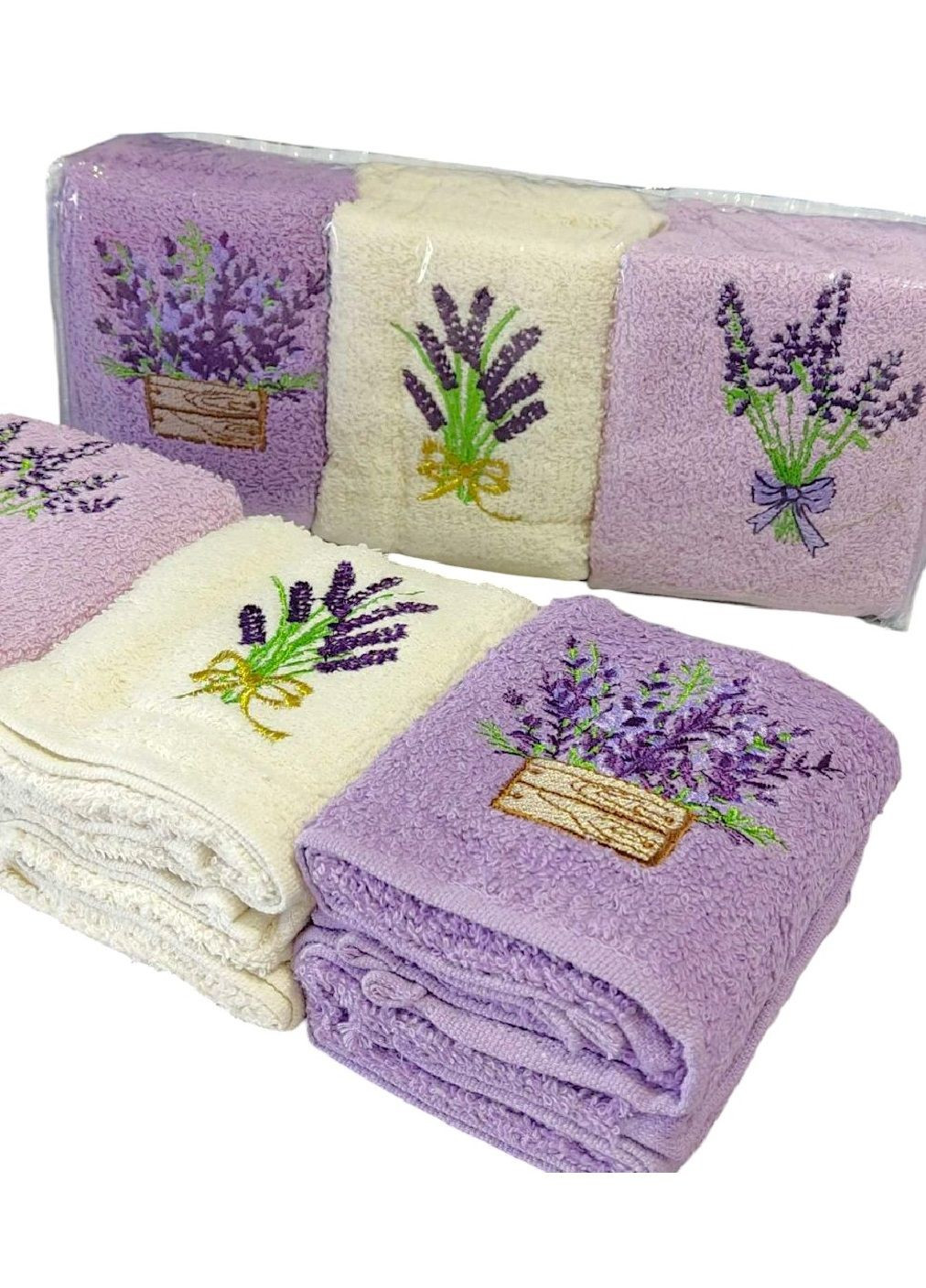 Набір комплект класичних кухонних махрових поглинаючих рушників з малюнками в упаковці 6 штук 30х50 см (478559-Prob) Unbranded квітковий комбінований