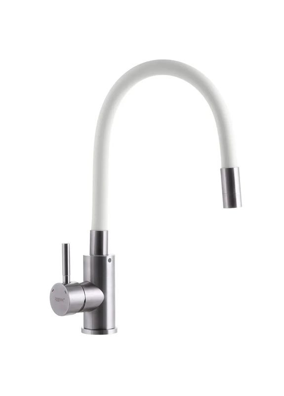Смеситель на кухню с белым гибким изливом SUS-011 (ZX3131) Zerix (321204238)