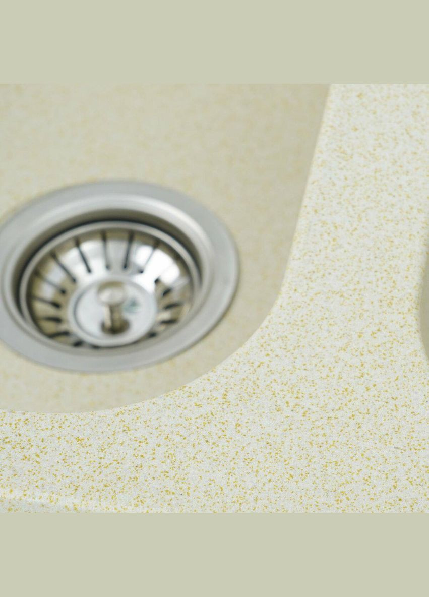 Гранитная мойка для кухни 7648W TWIN глянец Песок Platinum (342070853)