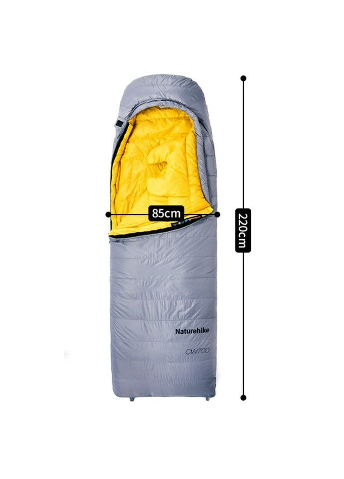 Спальник с натуральным пухом CW700 CNK2450WS048, размер L, желто-серый (A-034634) Naturehike (367862691)