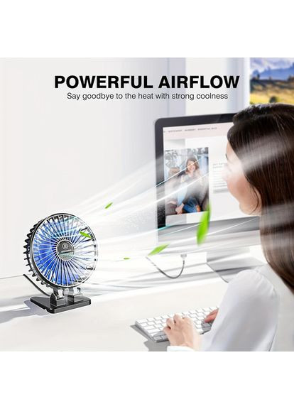 Вентилятор аккумуляторный 2в1 с крючком и подсветкой Mini Fan N601 розовый No Brand (316714918)