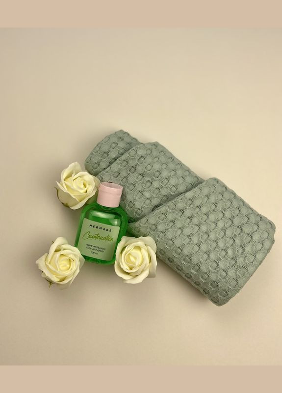 Подарок для женщины подарочный набор, полотенце тюрбан для волос, мыльные цветы розы, гель для душа (5743-2235) No Brand (336186788)