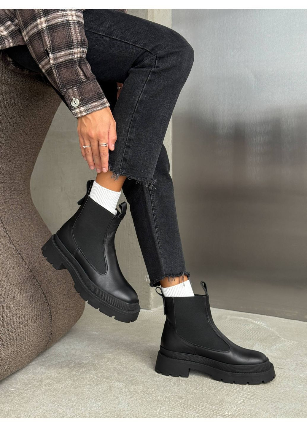 Зимние зимние кожаные челси Helen