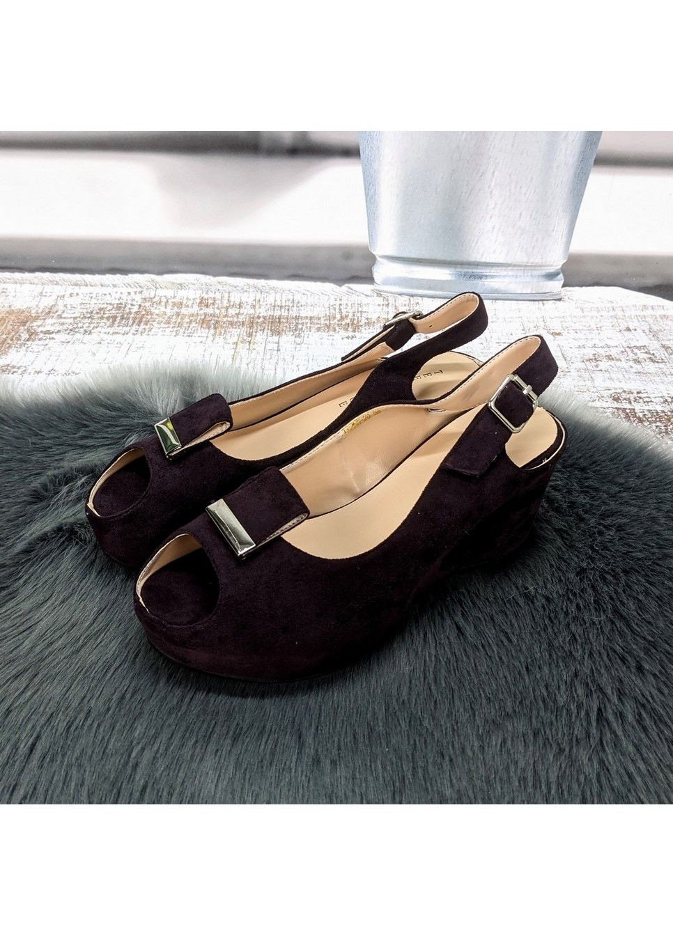 Фиолетовые босоножки женские на платформе Teet Space на резинке