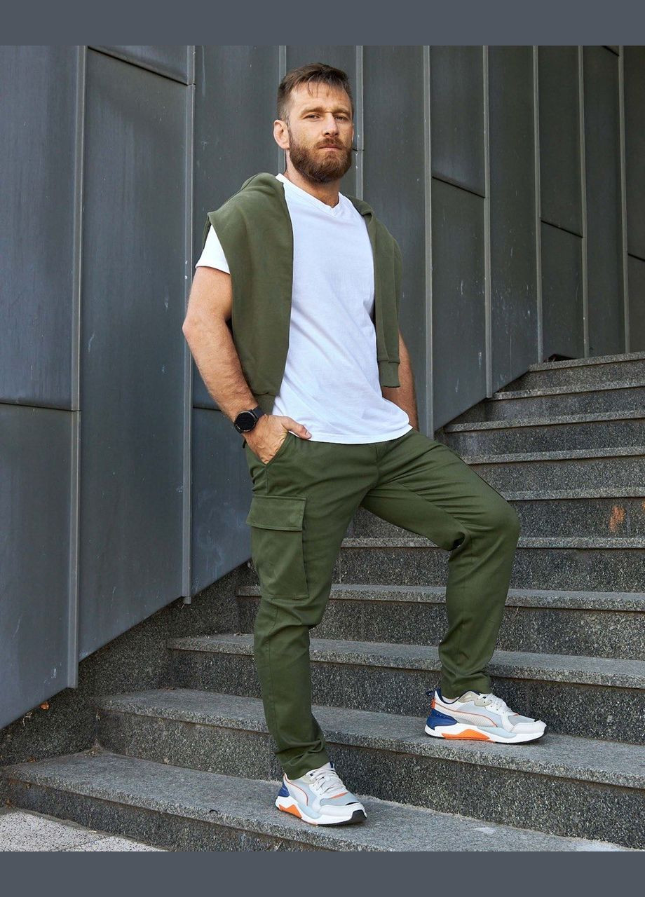 Зеленые демисезонные брюки Olymp