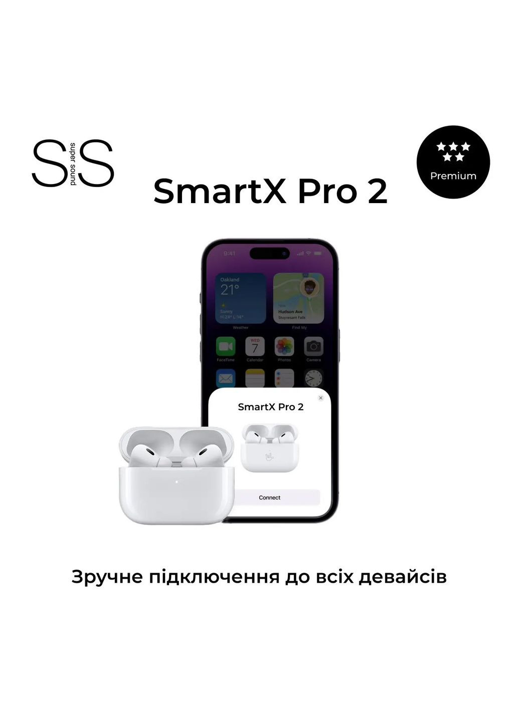 Наушники беспроводные TWS Pro 2 Premium Bluetooth наушники с микрофоном SAP2P Smartx (369143073)