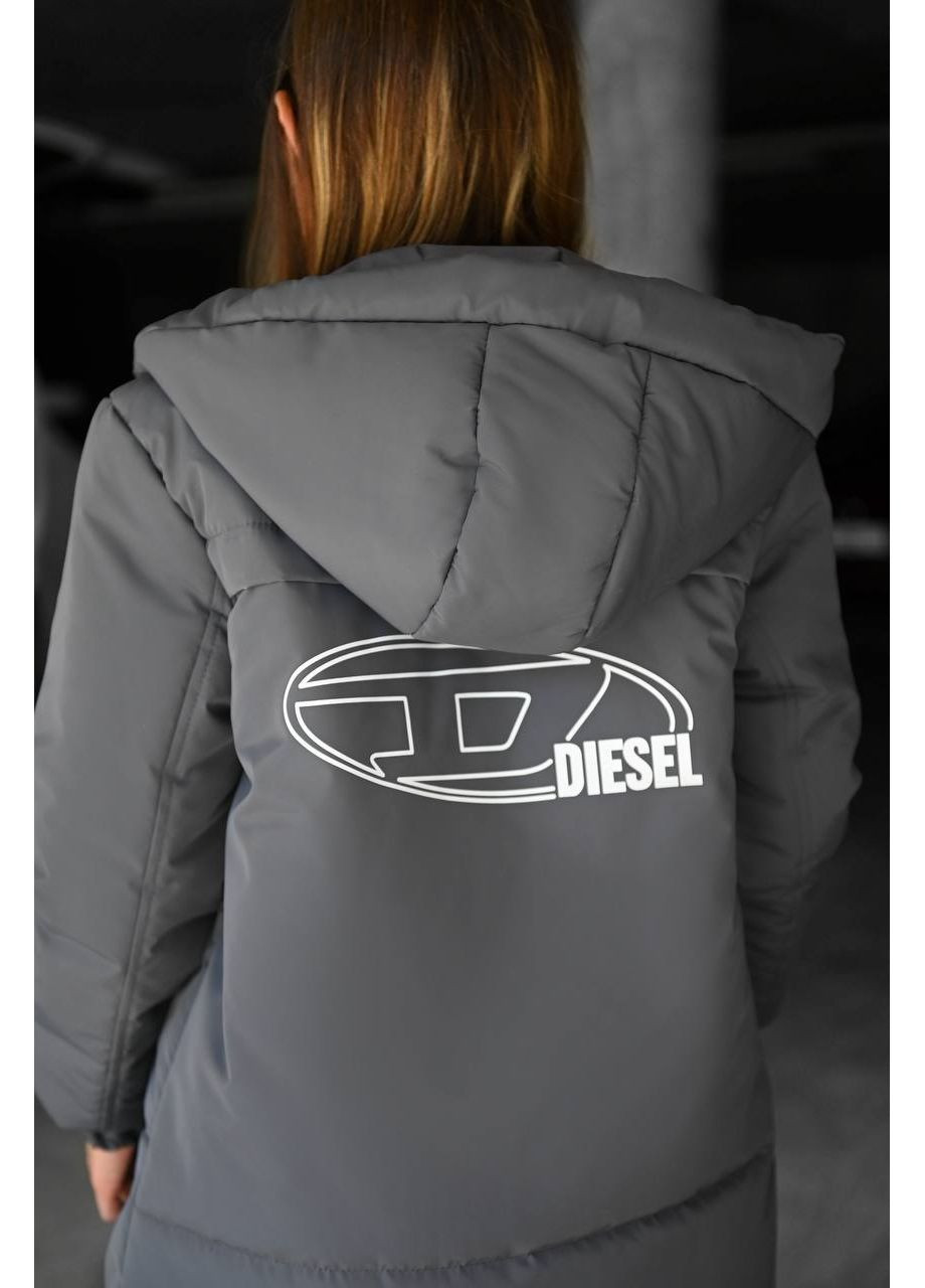 Серая зимняя детская зимняя куртка из плащевки — замер в описании DK/DL Мода без кордонів