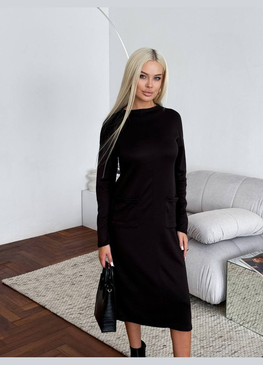 Чорна ділова, повсякденний, кежуал сукня Liton