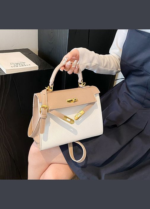 Женская сумка 6003 кросс-боди на ремешке бело бежевая No Brand (326487566)