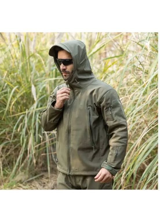 Мужская Демисезонная Куртка Soft Shell до - 5 °C масло С Многими Карманами На Молнии XL No Brand (364273182)